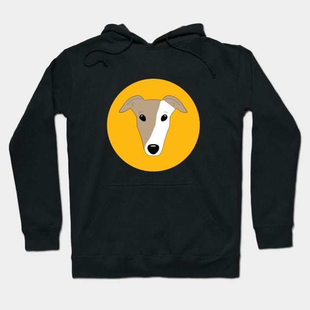 Tan and white greyhound face Hoodie by Houndpix